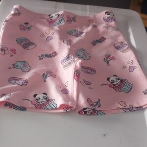 Cute Pink Shorts with Panda and Sweet Treats Print